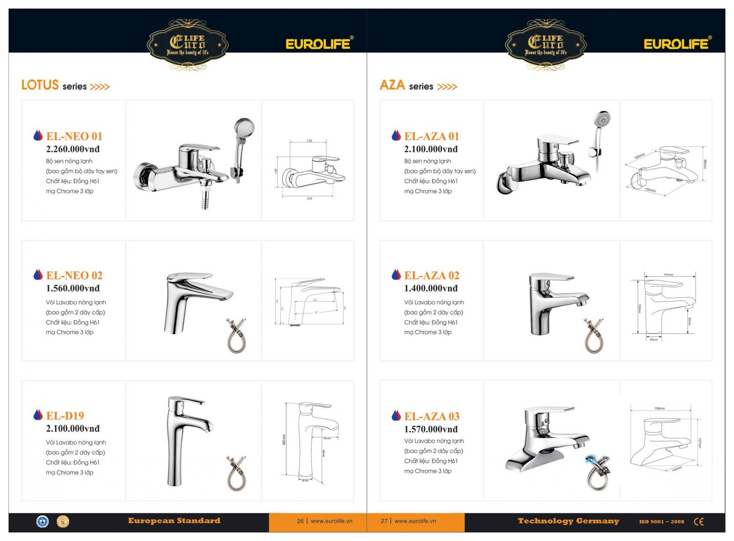 Thiết bị vệ sinh EUROLIFE Catalogue và Bảng giá mới nhất /Page 14